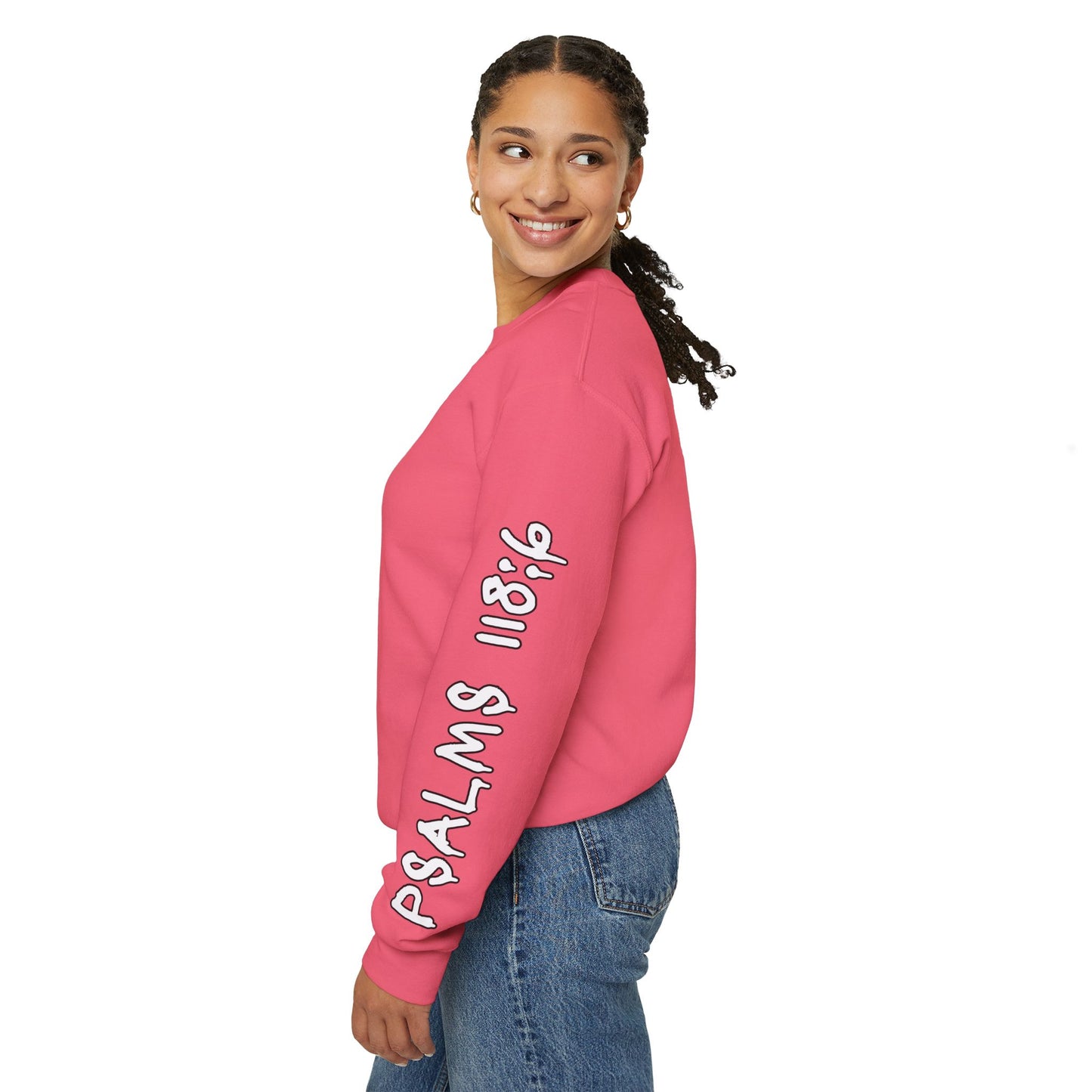 Faith Over Fear, Psalms 118:6 Crewneck Sweatshirt