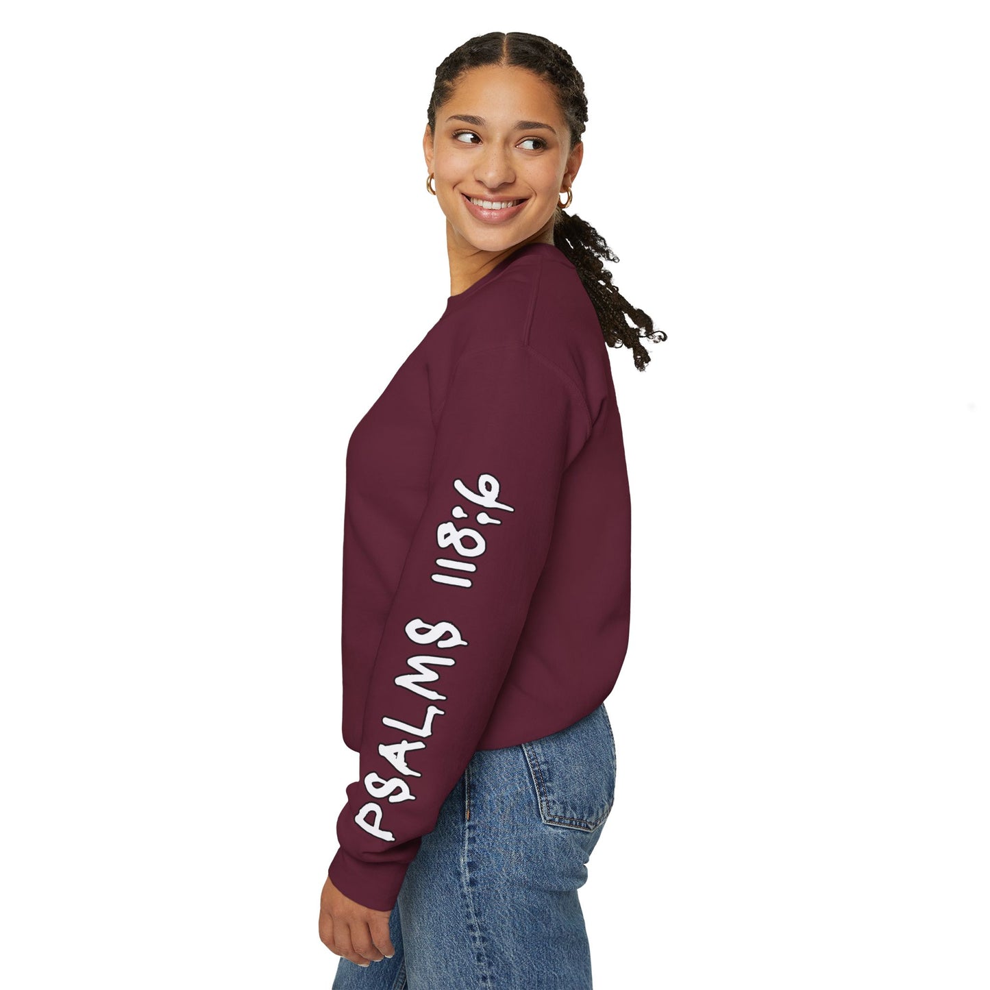 Faith Over Fear, Psalms 118:6 Crewneck Sweatshirt