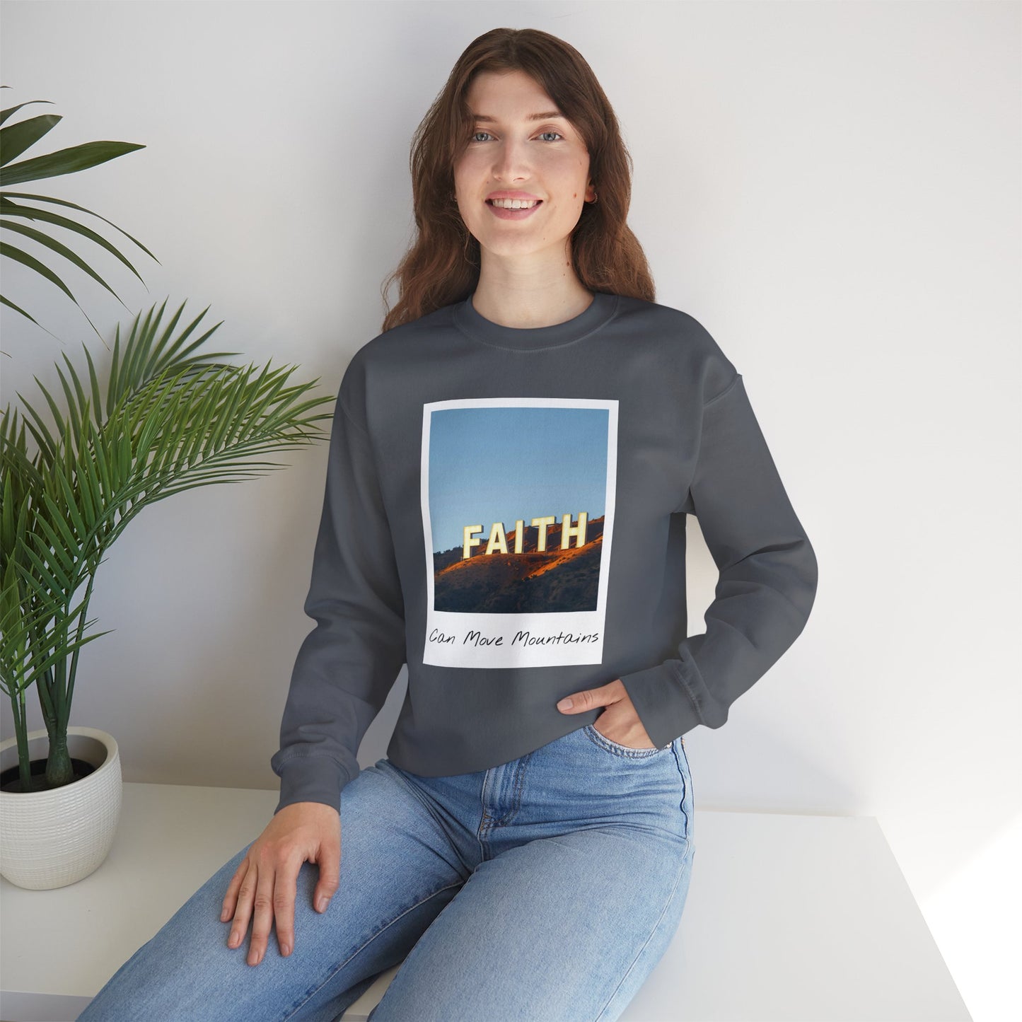 Faith Can Move Mountains Polaroid Sweatshirt