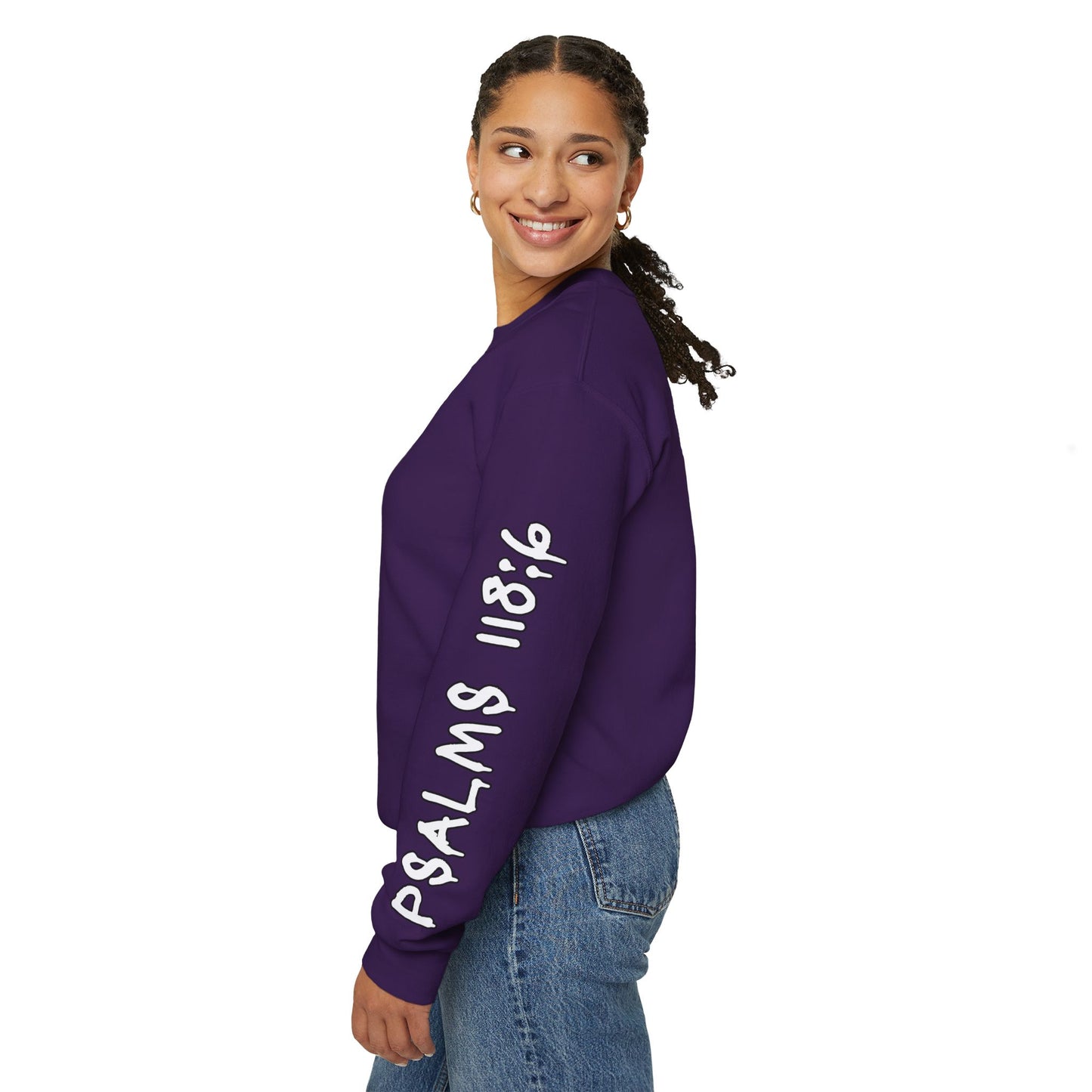 Faith Over Fear, Psalms 118:6 Crewneck Sweatshirt