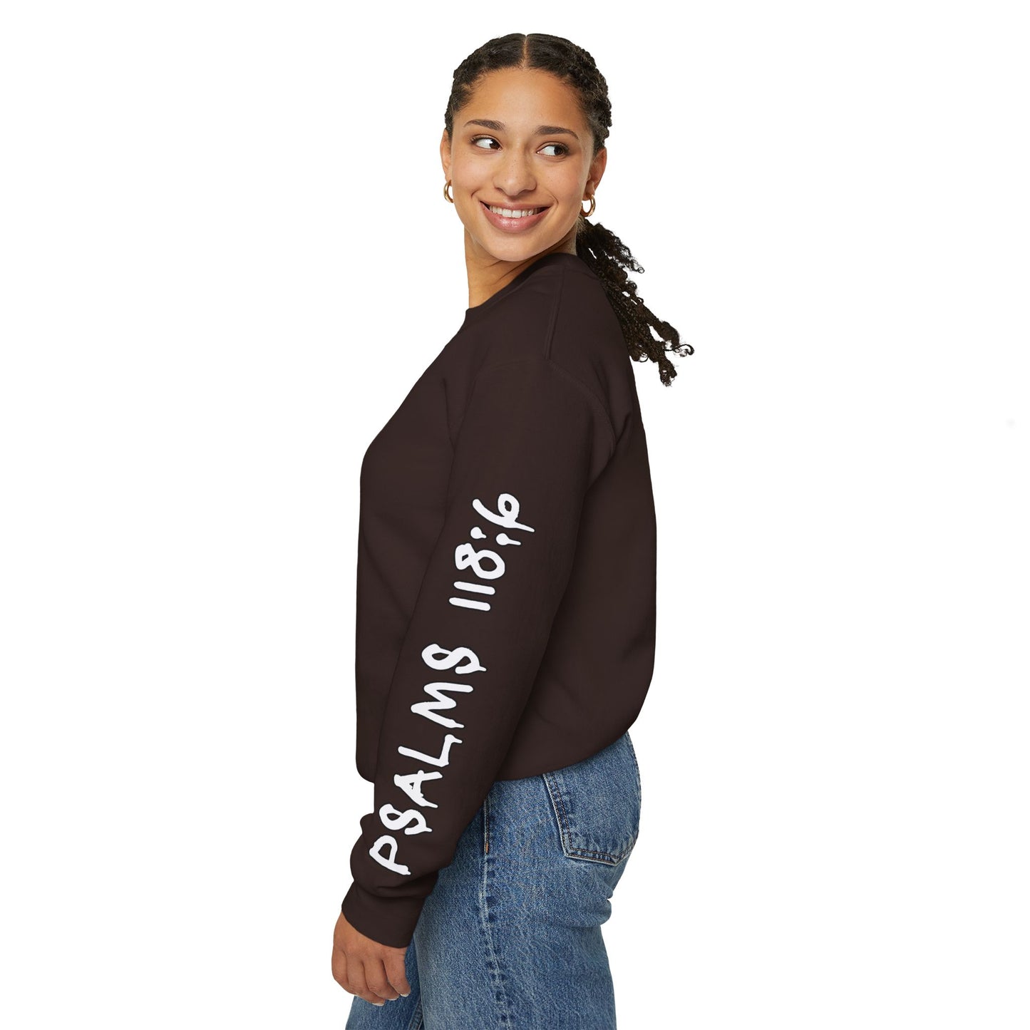 Faith Over Fear, Psalms 118:6 Crewneck Sweatshirt