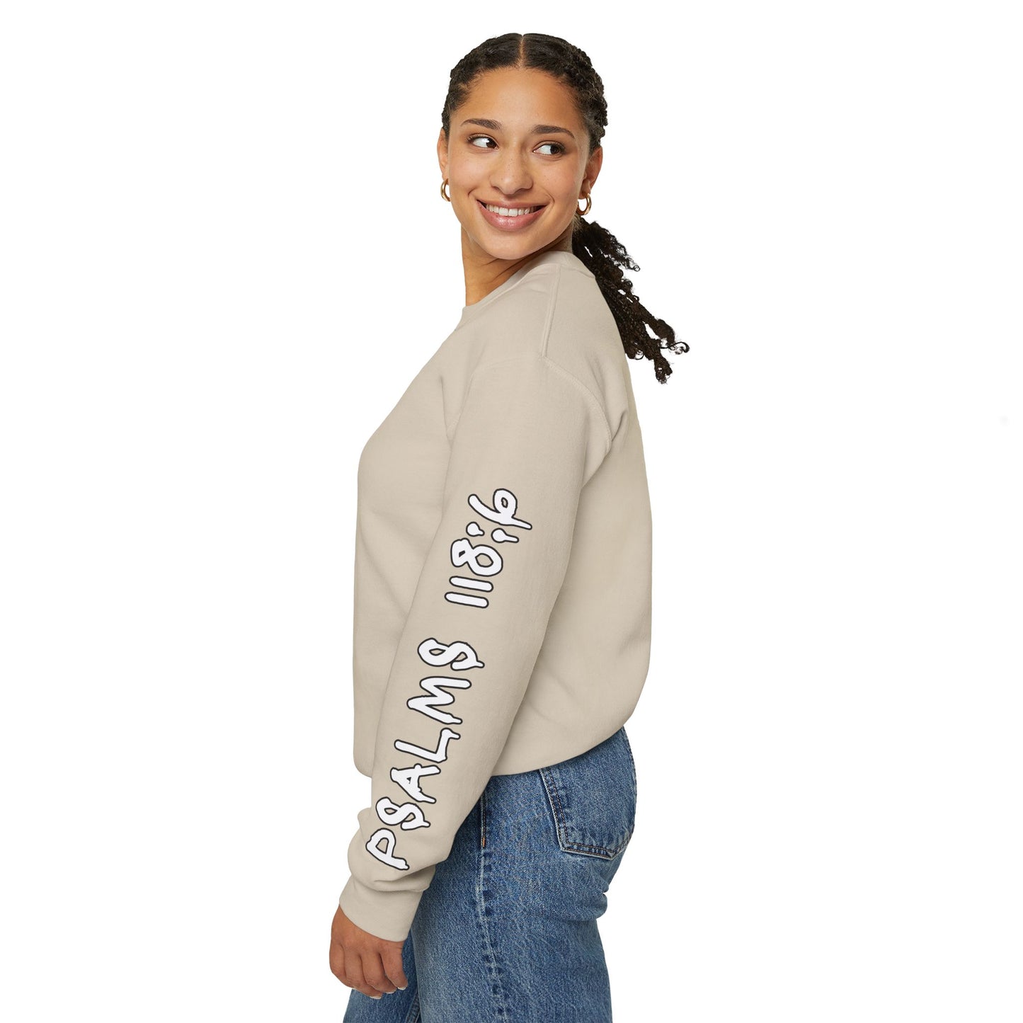 Faith Over Fear, Psalms 118:6 Crewneck Sweatshirt